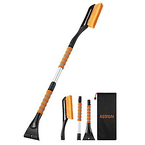 PRIME ONLY: $12.09 ac's  AstroAI 40" 2-in-1 Detachable Snow Brush & Ice Scrapers for Car Windshield | Snow Remover with No-Scratch Bristles & Ergonomic Grip, with storage bag