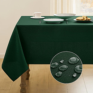 Textured Tablecloth Rectangle Waterproof Table Cloth, Washable Table Cover Wrinkle Free Fabric Tabletop Decoration for Kitchen, Dining, Wedding $6.39