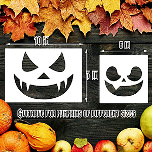 21 Pcs Reusable Plastic Halloween Stencils, Pumpkin Bat Scarecrow Templates for Painting on Wood, DIY Decor $4.99