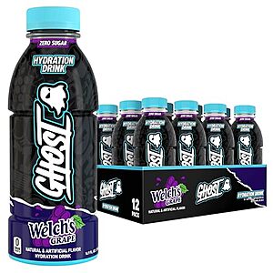 [SnS] $14.24 | 12-Pack 16.9-Oz GHOST Hydration Drink (Welch's Grape) at Amazon