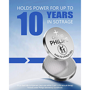 PHILIPS CR2430 10 Count 3V Lithium Coin Cell Battery $14.99