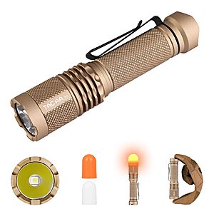 ACEBEAM TAC AA 2.0 EDC Flashlight, long-range, rechargeable 14500 li-ion battery $23.98