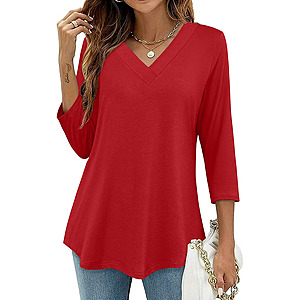 JUSTFASHIONNOW Women's 3/4 Length Sleeve Tops $5.39 Free Shippin W/Prime