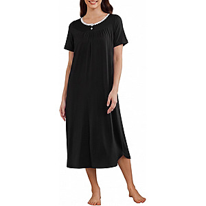 Ekouaer Long Nightgowns for Women Soft Sleep Dress Short Sleeve House Dress $9.99