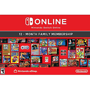 $31.49: 12-Month Nintendo Switch Online Family Membership (Digital Code) at Newegg.com