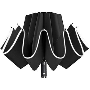 46" Lejorain Auto Open/Close Inverted Folding Umbrella w/ LED Handle (Black) $12.99 & More + Free Shipping w/ Prime or on $35+