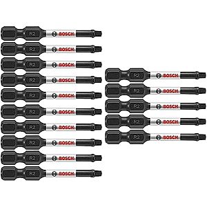 $3.83* | 5-Pack 2" BOSCH Square #2 Impact Tough Screwdriving Power Bits at Amazon
