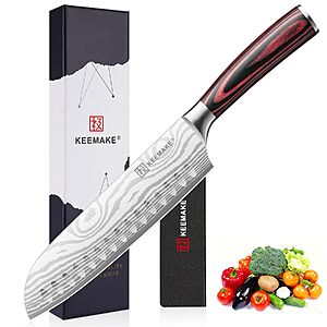 [Prime] 7" Santoku Chef Knife w/ Pakkawood Handle $16.49 + Free Shipping