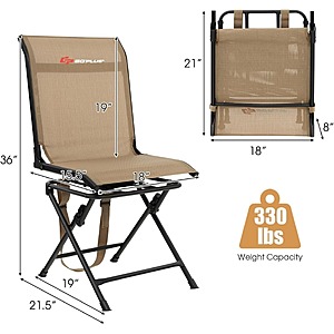 Goplus Camouflage 360° Swivel Blind Chair w/ Carrying Strap $49.49 + Free Shipping