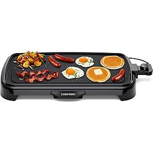 [Resale] $20.38 | Chefman XL Electric Griddle with Removable Temperature Control, 10 x 20 Inch (Used - Like New) at Amazon