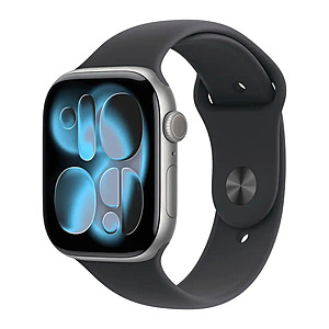 Refurbished Excellent: Apple Watch Series 11 46mm GPS Smart Watch (Space Gray Case w/ Black Sport Band) $279