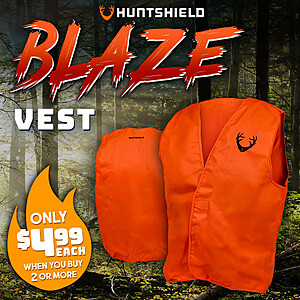 HuntShield Blaze Hunting Vests 2+ for $4.99 Each + Free Shipping $25+ $9.98