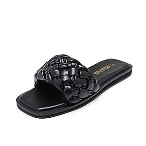 Dream Pairs Women's Braided Strap Slip-On Flat Slide Sandals (various) $12.74 + Free Shipping w/ Prime or on $35+