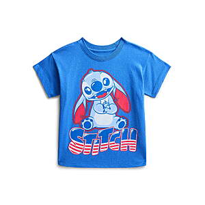 Stitch or Bluey Toddler Graphic Americana Crewneck Tee with Short Sleeves, Sizes 12M-4T $1.99