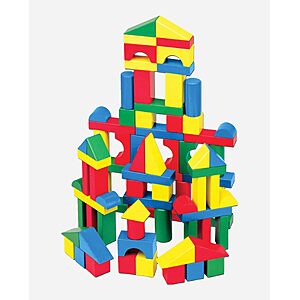 Melissa & Doug 100-Piece Set of  Wooden Building Blocks $13.99 + Free Shipping w/ Prime or on $35+