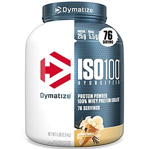Subscribe & Save - Dymatize ISO100 Protein Powder, 100% Whey Isolate, Gourmet Vanilla $78.1
