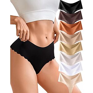 8-Pack Take Talk Women's Seamless High-Waisted No Show Thong Panties (Multicolor) from $6.98 + Free Shipping w/ Prime or on $35+