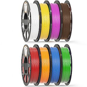 YOOPAI PLA 3D Printer Filament 1.75mm, 250g Starter Color Bundle, 8 Rolls $24.99