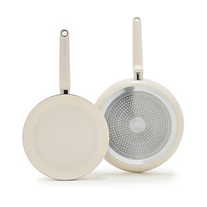 GreenPan Rio Advanced 10" and 12" Frying Pan Skillet Set, Ceramic Nonstick PFAS-Free Pans, Cream White or Pink $41.24