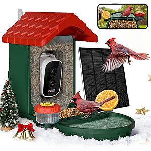 VISIOGEAR 2-in-1 Smart Wild Bird Feeder & Bath with 4K HD Camera $29.49