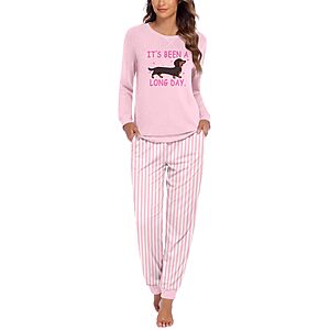 Ekouaer Comfy Long Sleeve Jogger Set Lounge Pjs Set $11.99