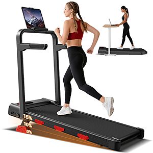 LONTEK 15% Incline Walking Pad Treadmill w/ Handles & 3.0HP Brushless Motor $94.99 + Free Shipping