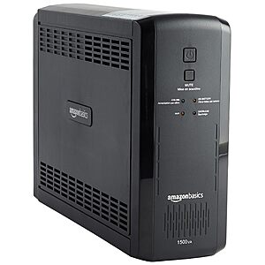 Amazon Basics UPS Battery Backup & Surge Protector, 1500VA/900W, 10 Outlets, Black $119