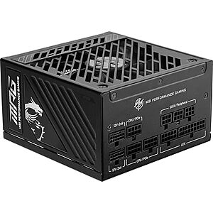 [YMMV, AC] $76.99* | 1000W MSI MPG A1000GS 80+ Gold PCIE5 Fully Modular Gaming Power Supply at Amazon