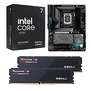 Intel Core Ultra 7 270K Plus, Gigabyte Z890 Eagle WiFi7 Plus 1851, G.Skill Ripjaws S5 32GB DDR5-6000 Kit, Computer Build Bundle