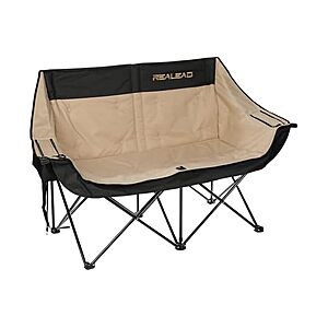 $38.99: REALEAD Double Camping Chair Heavy Duty Support 650 lbs(Tan) at Woot!