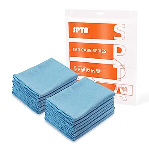 SPTA 12 Pack Ultra Fine Microfiber Cloths for Glass(16'' X 16'', Blue) $12.30 + Free S&H w/ Prime or $35+
