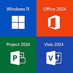 Microsoft Bundle: Windows 11 Pro + Office Pro 2024 + Project Pro 2024 + Visio Pro 2024 (Lifetime, 1 PC, Digital Download) $20