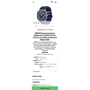 Samsung Galaxy Watch Ultra 2025 International model open box NEW $237.49 on woot
