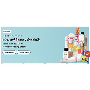 Ulta Today’s 50% off Beauty Steals 09/12