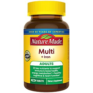 Nature Made Multivitamin Tablets with Iron, 130 Tablets $3.34