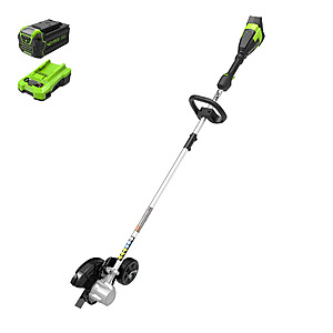 Greenworks 40V 8" Brushless Cordless Battery Edger (1) 4.0 ah battery, (1) 2a charger $161.49