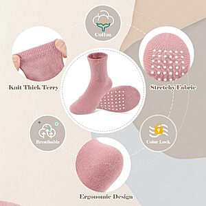 Amazon – JAKIDAR Baby & Toddler Non-Slip Crew Socks, 12-Pack - $7.64–$8.09 w/ Code + Deal