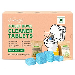 Amazon – TIMOHCR Toilet Bowl Cleaner Tablets, 30-Pack - $5.69 w/ Code