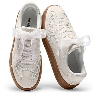Amazon – Vilanva Women's Lace Detail Fashion Sneakers - $32.49 w/ Code