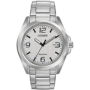 $153* | Citizen Men's Eco-Drive Weekender Garrison Field Watch in Stainless at Amazon