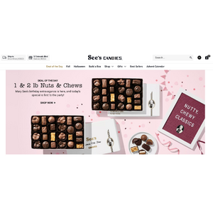 See's Birthday Save $7 on 1lb and $13 on 2lb Nuts and Chews Today Only $27