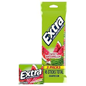 [SnS] $3.32* | 3-Pack 15-Oz Extra Sugarfree Gum (Sweet Watermelon) at Amazon