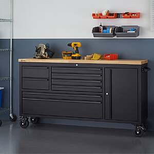 TRINITY 66" Rolling Workbench $799.99 Stainless Steel or Matte Black free shipping Costco.com