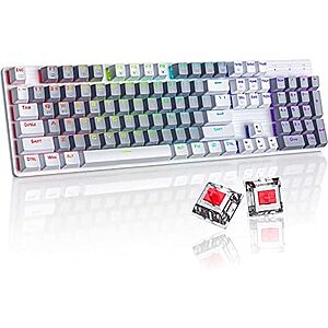 $20.99* | RisoPhy Wired / Wireless 104-Key RGB Backlit Mechanical Keyboard (Red Switches) at Amazon