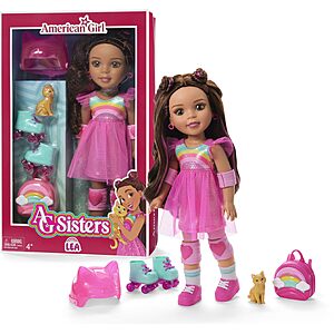 American Girl, AG Sisters Lea Doll, with Hazel Eyes, Long Wavy Brown Hair with Hot-Pink Highlights, 14.5", Ages 4+ (Amazon Exclusive) $59.5