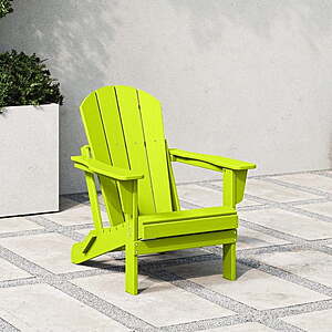 WestinTrends Malibu Outdoor Folding HDPE Adirondack Deck Chair (Lime) $49.99