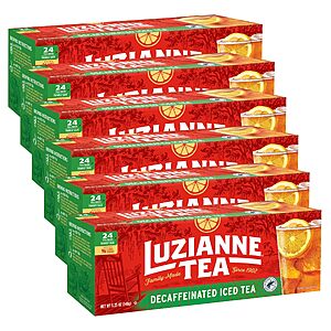 6-Pack 24-Count Luzianne Decaffeinated Black Iced Tea Bags $12.74 w/ S&S + Free Shipping w/ Prime or on $35+