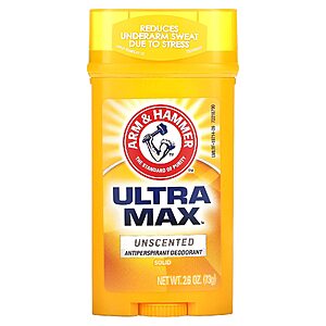 $2.38 AMAZON ARM & HAMMER ULTRAMAX Anti-Perspirant Deodorant Invisible Solid Unscented 2.60 oz