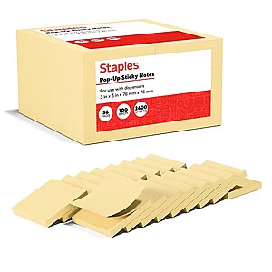 Staples 3" x 3" Sticky Notes 36 pads (100 sheets/pad) for $4.91