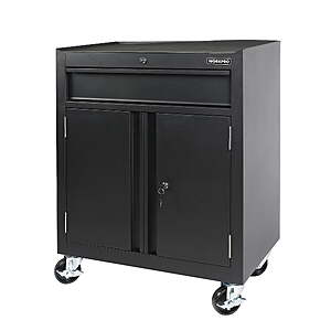 28" WORKPRO 2-Shelf Lockable Rolling Garage Storage Cabinet (Black) $139.65 + Free Shipping